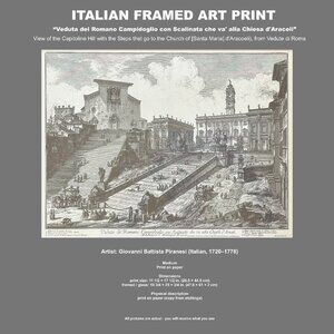 ITALIAN FRAMED PRINT ART / View of Rome